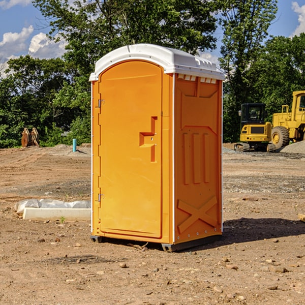 how often are the portable restrooms cleaned and serviced during a rental period in Newtonia